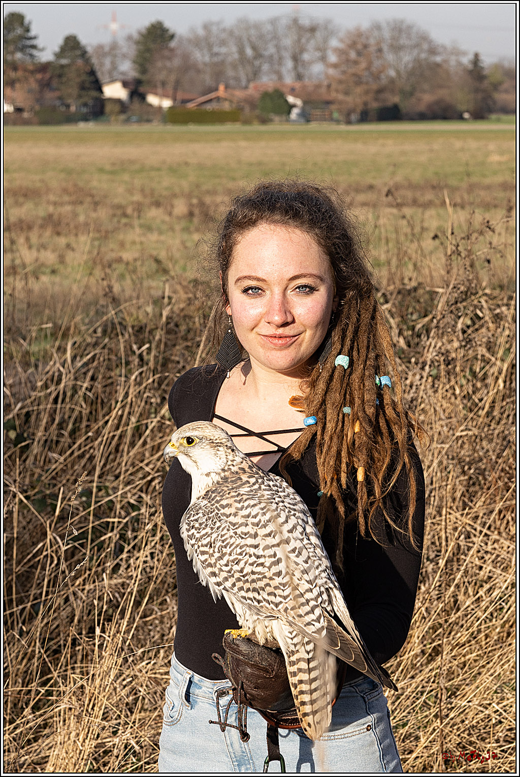 Cheyenne-Halbblut Hunting Wolf in der Falknerei Pierre Schmidt; Gymnich, 09.02.2023